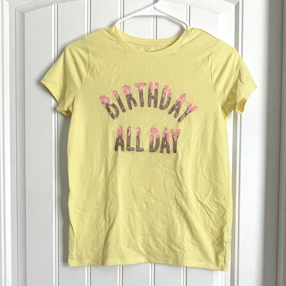 Girls Yellow Birthday Shirt.